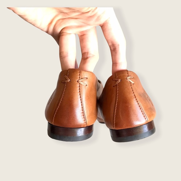Frye Sienna Cognac Leather Ballet Pointed Flats - Picture 12 of 16